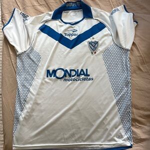 White and Blue Topper Soccer Jersey
